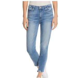 PAIGE Hoxton High Rise Cropped Raw Hem Skinny Jeans in Atterberry